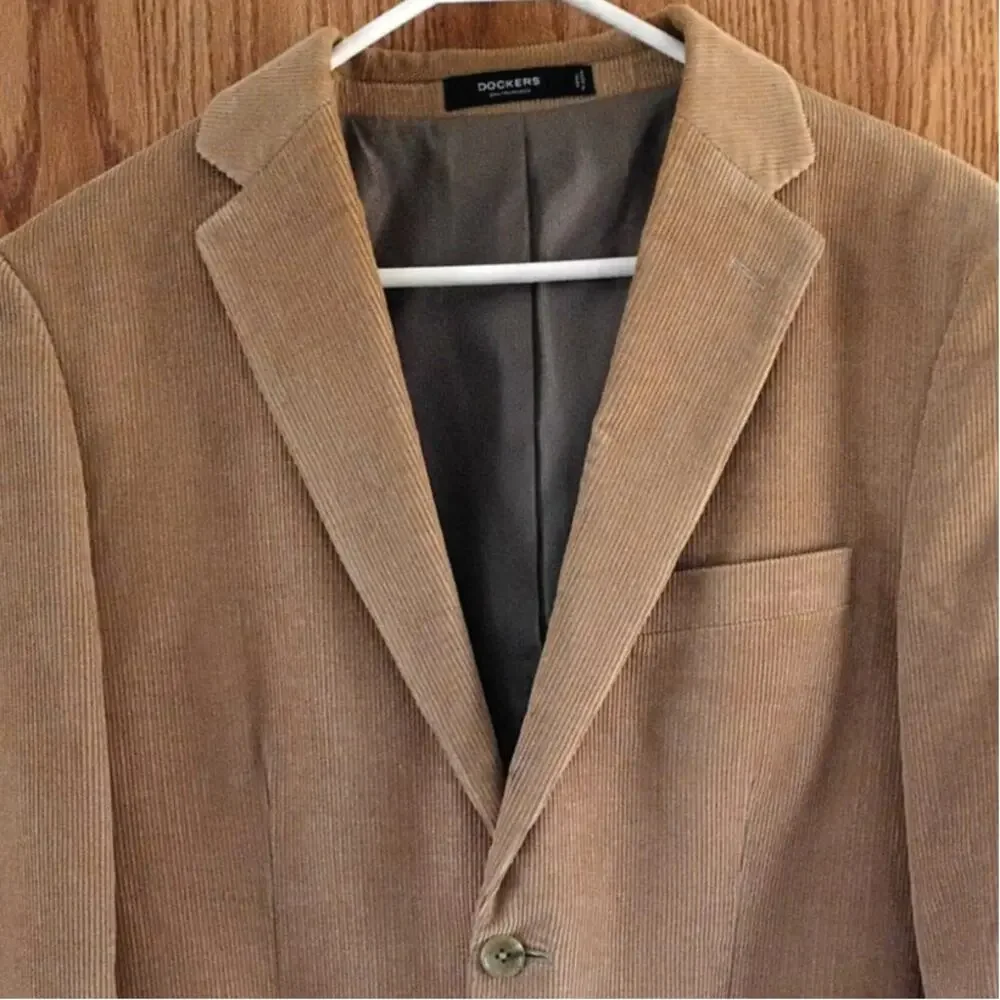 Vintage Dockers Tan Corduroy Blazer 38R Old Money Grandpa Core Fall Academia